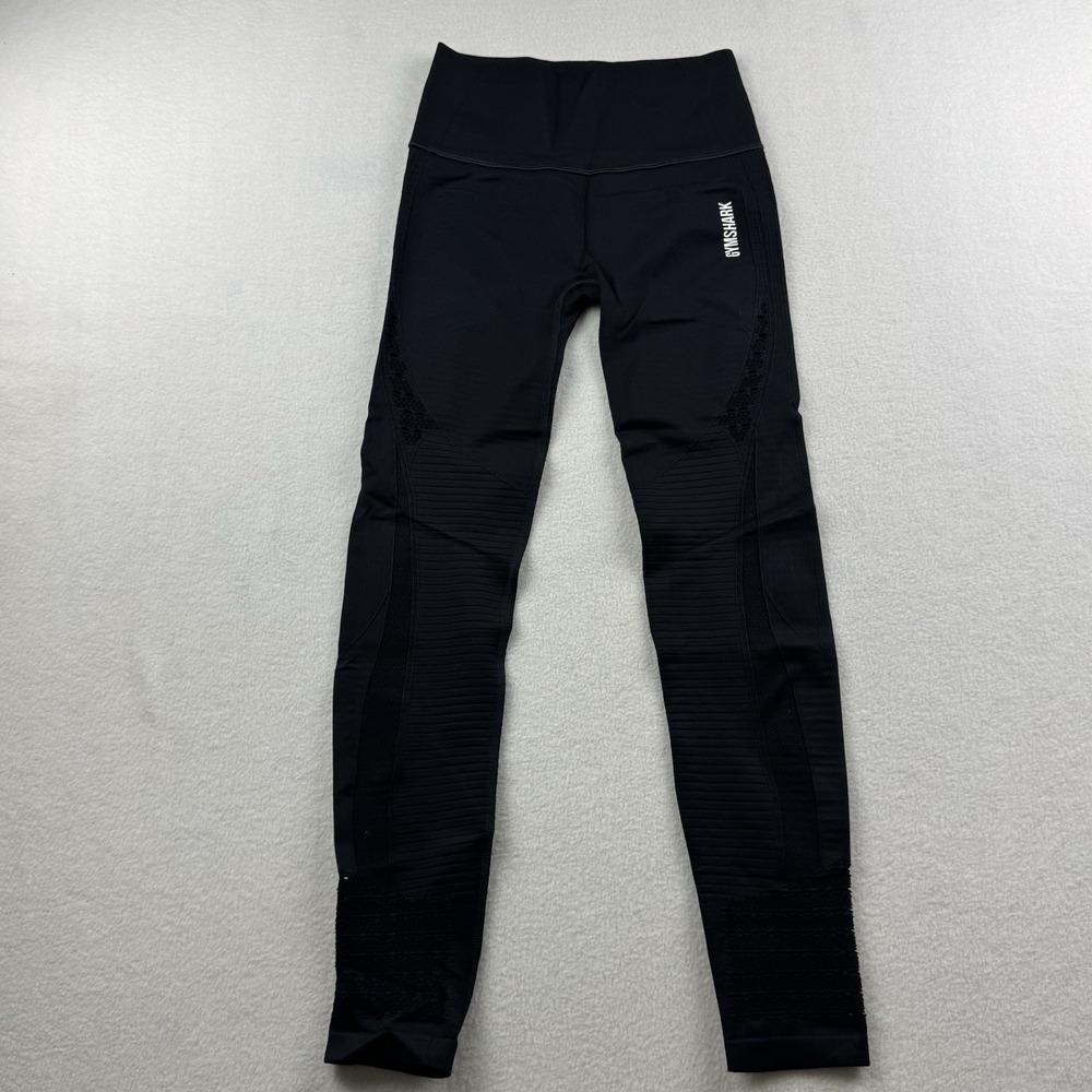 GYMSHARK Women's S - Black Leggings Athleisure Yoga Pants - Picture 2 of 8